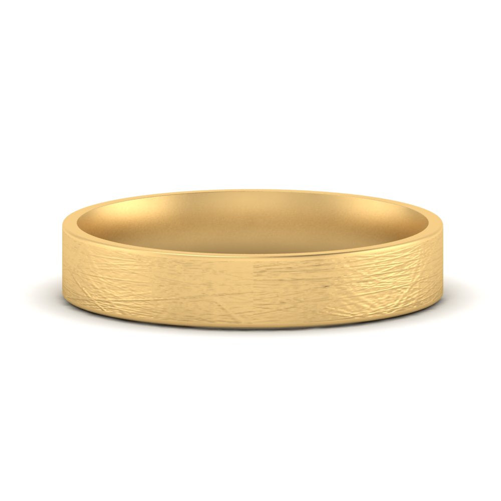 Ice Textured Mens 5mm Comfort Fit Wedding Band