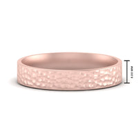 5 MM Hammered Finish Mens Wedding Band