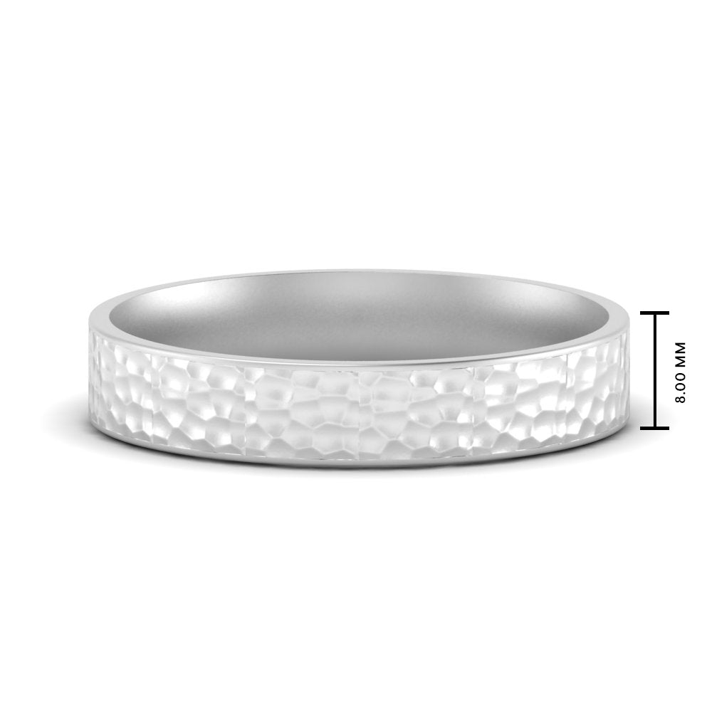 5 MM Hammered Finish Mens Wedding Band
