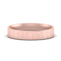 Unique Rock Textured Mens Wedding Band 5 mm