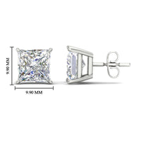 Princess-Cut Diamond Solitaire Stud Earrings (1 - 10ct | GIA & IGI Certified)