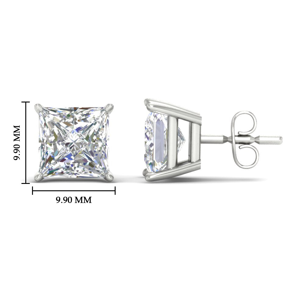 Princess-Cut Diamond Solitaire Stud Earrings (1 - 10ct | GIA & IGI Certified)