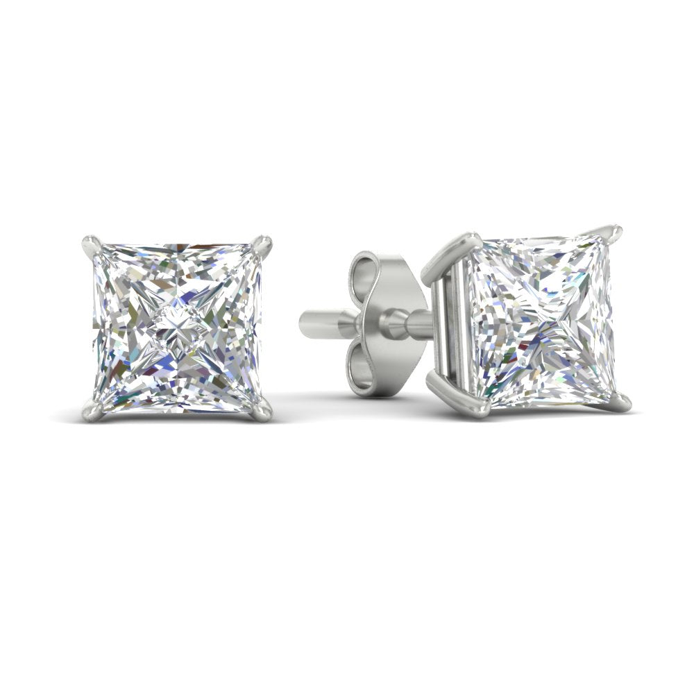 Princess-Cut Diamond Solitaire Stud Earrings (1 - 10ct | GIA & IGI Certified)