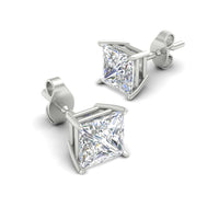 Princess-Cut Diamond Solitaire Stud Earrings (1 - 10ct | GIA & IGI Certified)