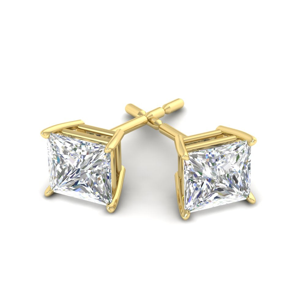 Princess-Cut Diamond Solitaire Stud Earrings (1 - 10ct | GIA & IGI Certified)