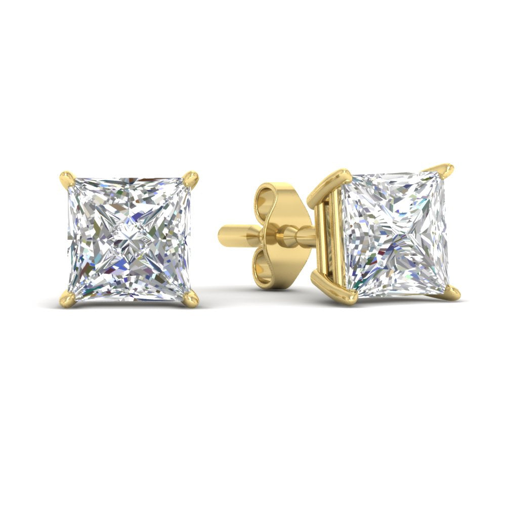 Princess-Cut Diamond Solitaire Stud Earrings (1 - 10ct | GIA & IGI Certified)