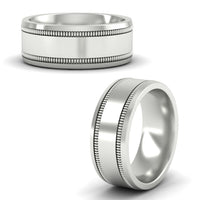 5 mm Mens Band Double Milgrain