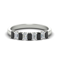 1 Carat Nine Stone Emerald Cut Wedding Band