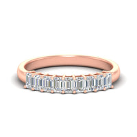 1 Carat Nine Stone Emerald Cut Wedding Band