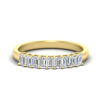 1 Carat Nine Stone Emerald Cut Wedding Band