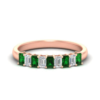 1 Carat Nine Stone Emerald Cut Wedding Band