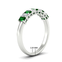 1 Carat Nine Stone Emerald Cut Wedding Band