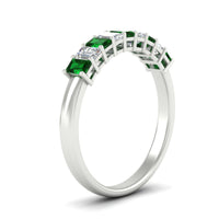 1 Carat Nine Stone Emerald Cut Wedding Band