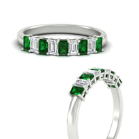 1 Carat Nine Stone Emerald Cut Wedding Band