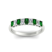 1 Carat Nine Stone Emerald Cut Wedding Band