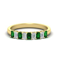 1 Carat Nine Stone Emerald Cut Wedding Band