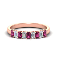 1 Carat Nine Stone Emerald Cut Wedding Band