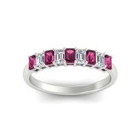 1 Carat Nine Stone Emerald Cut Wedding Band