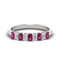 1 Carat Nine Stone Emerald Cut Wedding Band