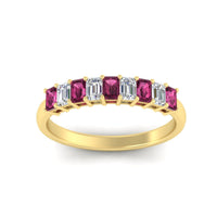 1 Carat Nine Stone Emerald Cut Wedding Band