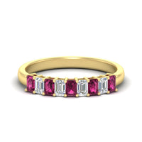 1 Carat Nine Stone Emerald Cut Wedding Band
