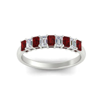 1 Carat Nine Stone Emerald Cut Wedding Band