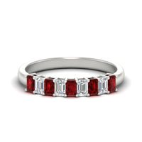 1 Carat Nine Stone Emerald Cut Wedding Band