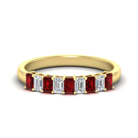 1 Carat Nine Stone Emerald Cut Wedding Band