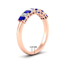 1 Carat Nine Stone Emerald Cut Wedding Band