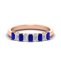 1 Carat Nine Stone Emerald Cut Wedding Band