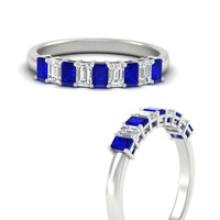 1 Carat Nine Stone Emerald Cut Wedding Band