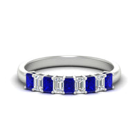 1 Carat Nine Stone Emerald Cut Wedding Band