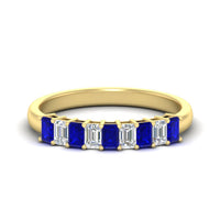 1 Carat Nine Stone Emerald Cut Wedding Band