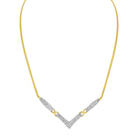 14K Yellow and White Gold 2.0 Cttw Princess Cut Diamond Flared and X-Station V Shaped 18â€ Franco Chain Statement Necklace (H-I Color, SI2-I1 Clarity)