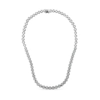 IGI Certified 14K White Gold 8.0 Cttw Pave Set Round-Cut Diamond Cluster Graduating Riviera Statement Necklace (H-I Color, I1 Clarity)
