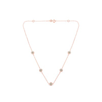 Yellow Color Plated Sterling Silver Diamond Station Necklace (1/2 cttw, K-L Color, I2-I3 Clarity)