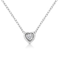 10K White Gold 1/10 Cttw Miracle Set Round-Cut Diamond Square Shape 18" Pendant Necklace (H-I Color, SI2-I1 Clarity)