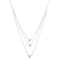 .925 Sterling Silver 1/2 Cttw Round Diamond Medallion Multi-Strand Tri Pendant 18" Necklace (H-I Color, I2-I3 Clarity)