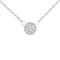 10K White Gold 1/4 Cttw Diamond Flower Pendant Necklace (I-J Color, I2-I3 Clarity) - Adjustable 16-18" chain