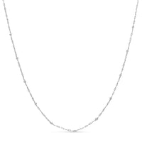 14K White Gold 1/2 Cttw Diamond Bezel Station Paperclip Chain Necklace (H-I Color, SI1-SI2 Clarity) - 18"