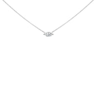 14K White Gold 1/2 Cttw Marquise Lab-Grown Diamond East West Solitaire 18" Pendant Necklace (F-G Color, VS2-SI1 Clarity)