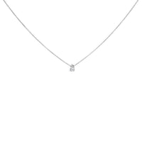 14K White Gold 1/2 Cttw Pear Shape Lab-Grown Diamond 3-Prong Solitaire Pendant Necklace 18 Inch (F-G Color, VS2-SI1 Clarity)