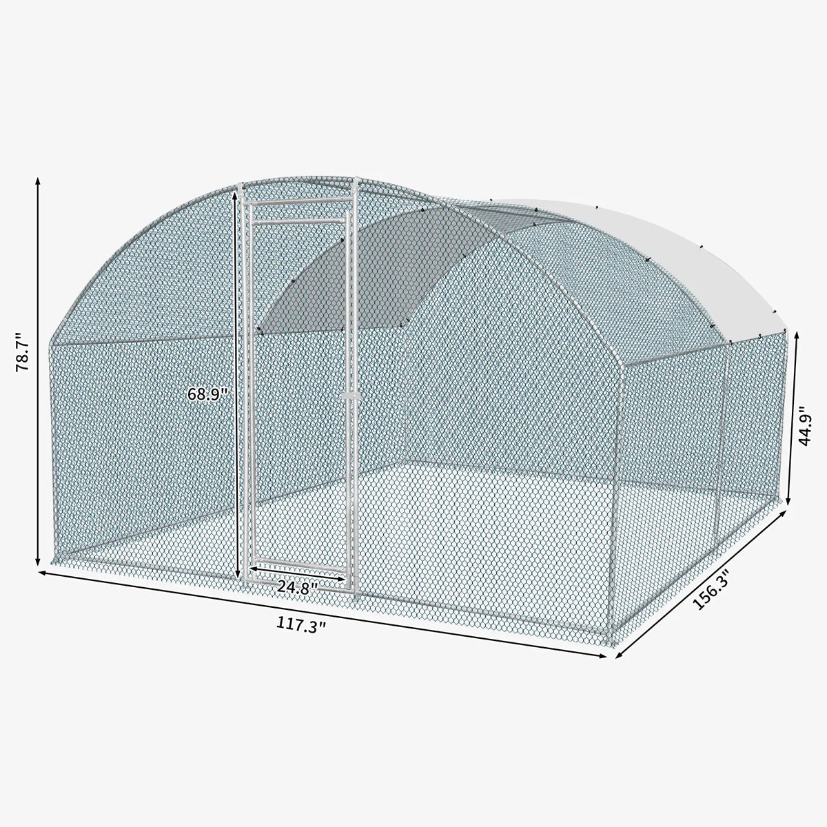 13 x 10 ft Large Metal Chicken Coop, Walk-in Poultry Cage Chicken Hen Run House with Waterproof Cover, Rabbits Cats Dogs