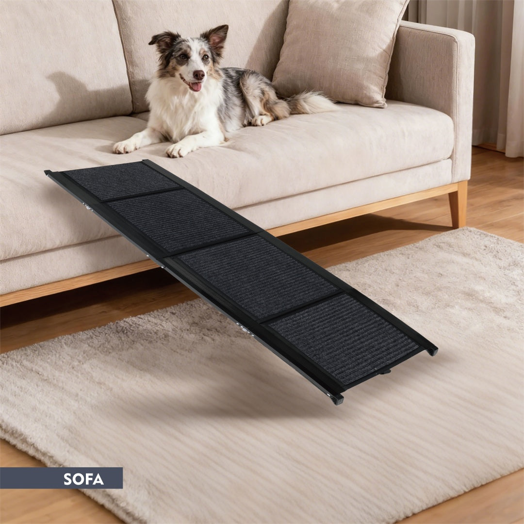 Dog Ramp For Car 65x17 Large Folding Pet Stair Ramps For Truck, SUV, With Non-Slip Surface, Up To 250LBS, Outdoor Dog Ca