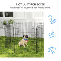 30inch 8-Panel Octagon Pet Exercise Playpen Crate Foldable Dog Cage Pen Puppy Kennel, Black