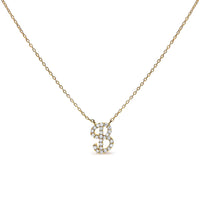 14K White Gold Diamond Accent "A" Initial Script Style Pendant Necklace