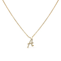 14K White Gold Diamond Accent "A" Initial Script Style Pendant Necklace