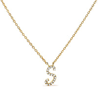 14K White Gold Diamond Accent "A" Initial Script Style Pendant Necklace