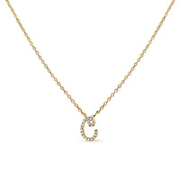 14K White Gold Diamond Accent "A" Initial Script Style Pendant Necklace
