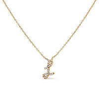 14K White Gold Diamond Accent "A" Initial Script Style Pendant Necklace